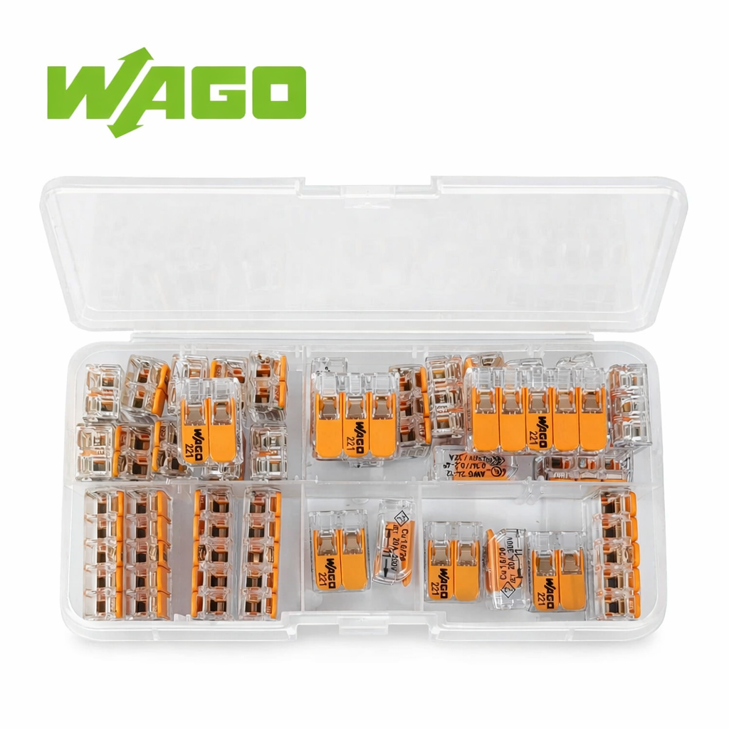 10pcs/30pcs Original WAGO Quick Wiring terminal 221-412 221-413 221-415 0.14-4mm² 2/3/5 holes Push-in Lever wire connector