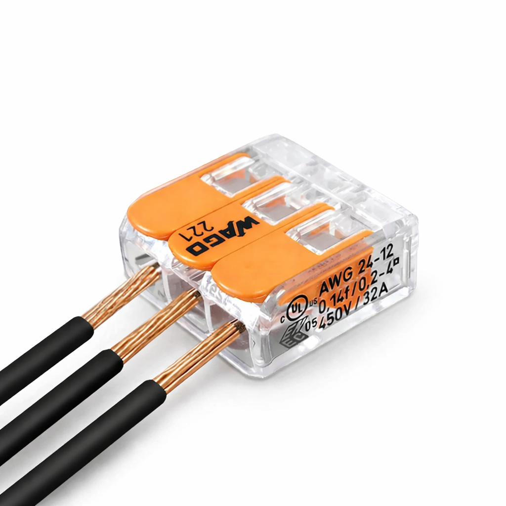 10pcs/30pcs Original WAGO Quick Wiring terminal 221-412 221-413 221-415 0.14-4mm² 2/3/5 holes Push-in Lever wire connector