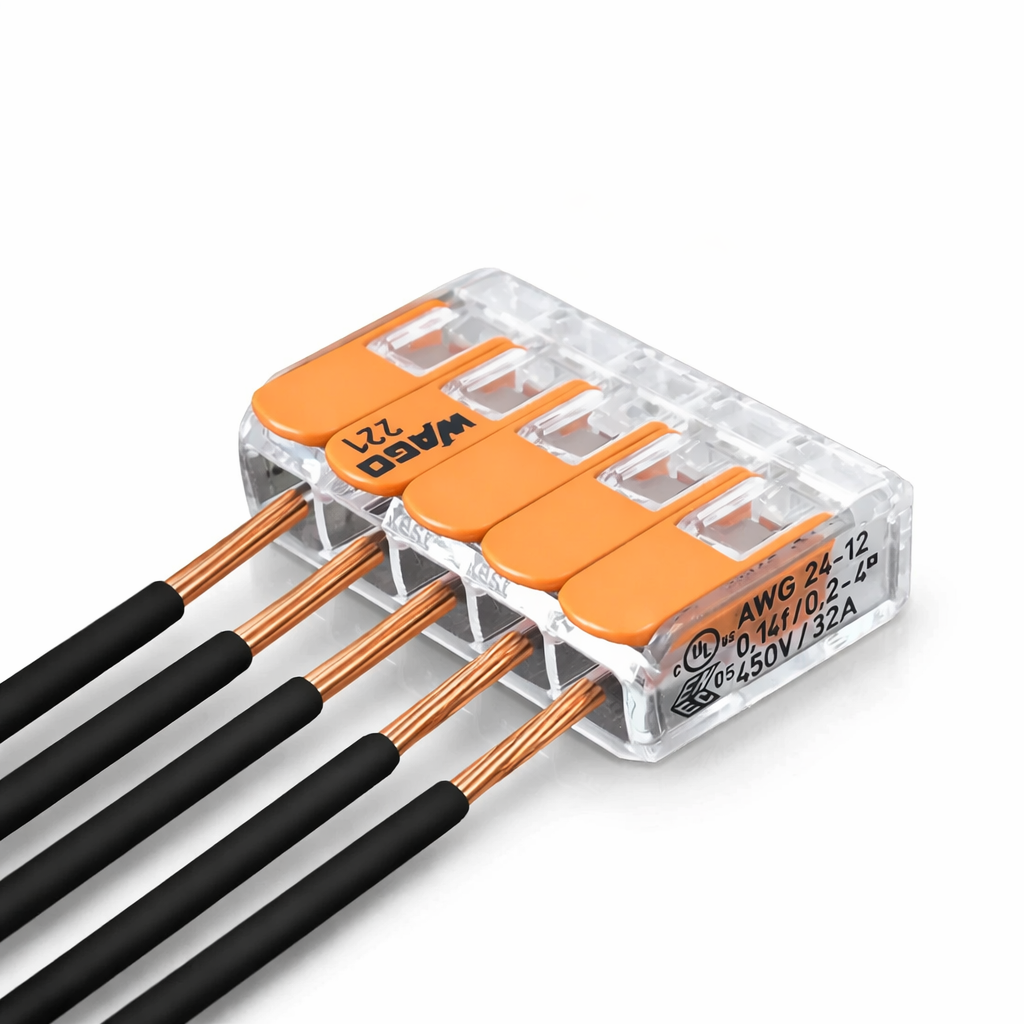 10pcs/30pcs Original WAGO Quick Wiring terminal 221-412 221-413 221-415 0.14-4mm² 2/3/5 holes Push-in Lever wire connector