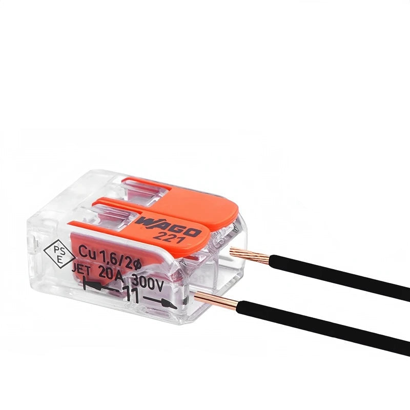 10pcs/30pcs Original WAGO Quick Wiring terminal 221-412 221-413 221-415 0.14-4mm² 2/3/5 holes Push-in Lever wire connector